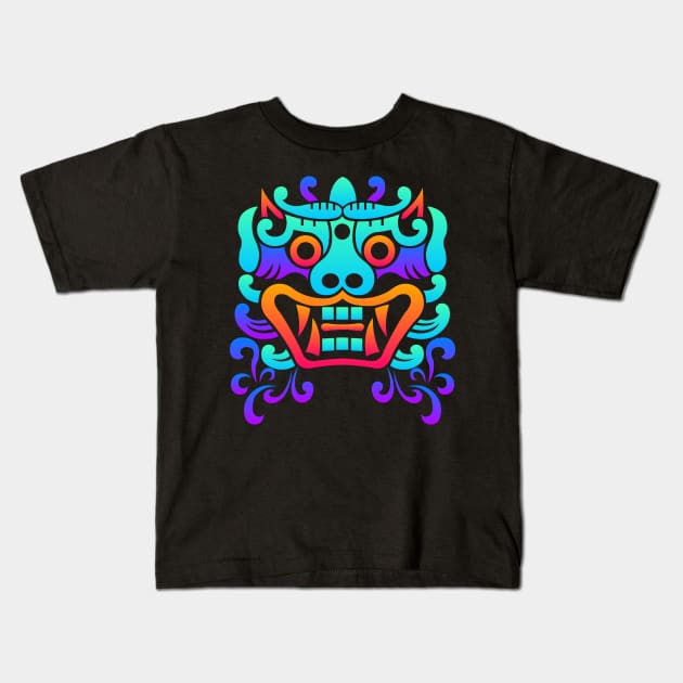 Psychedelic Rave – Sacred Chinese Dragon Kids T-Shirt by MeatMan